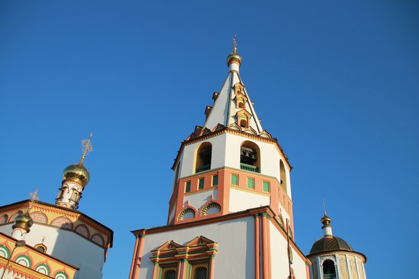 Siberia, Russia Irkutsk, lago Bajkal. chiesa ortodossa russa