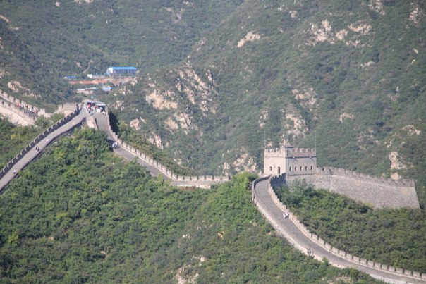 Китай. Пекин. Великая китайская стена. вид панорама сверху