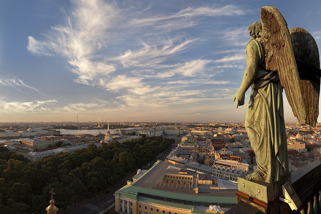vista panorama San Petersburgo desde colmando de san isaac
