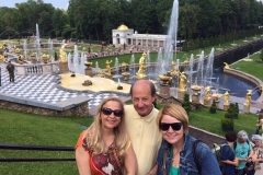 During the Peterhof tour with an English-speaking couple